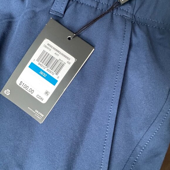 Men's New Under Armour Stretch Flat Front Golf Pant Blue - 36 - Picture 2 of 4